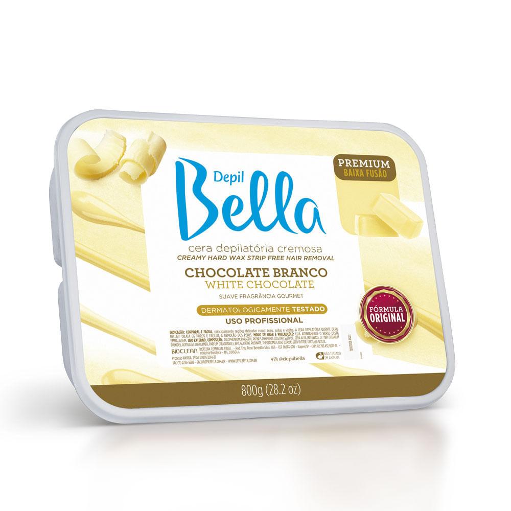 Cera Depilatória em Barra Cremosa Chocolate Branco Premium Depil Bella