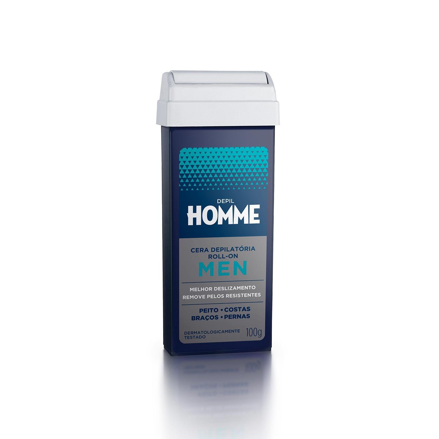 Refil Cera Quente Depilatória Roll-On Men Deo Depil Homme 100g