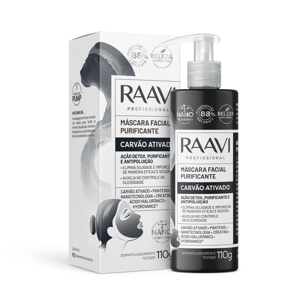Máscara Facial Purificante Carvão Ativado Raavi 110g