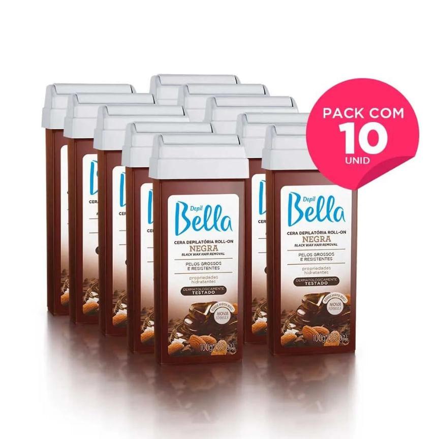 kit com 240 Refil Cera Depilatória Roll On Negra Depil Bella 100g