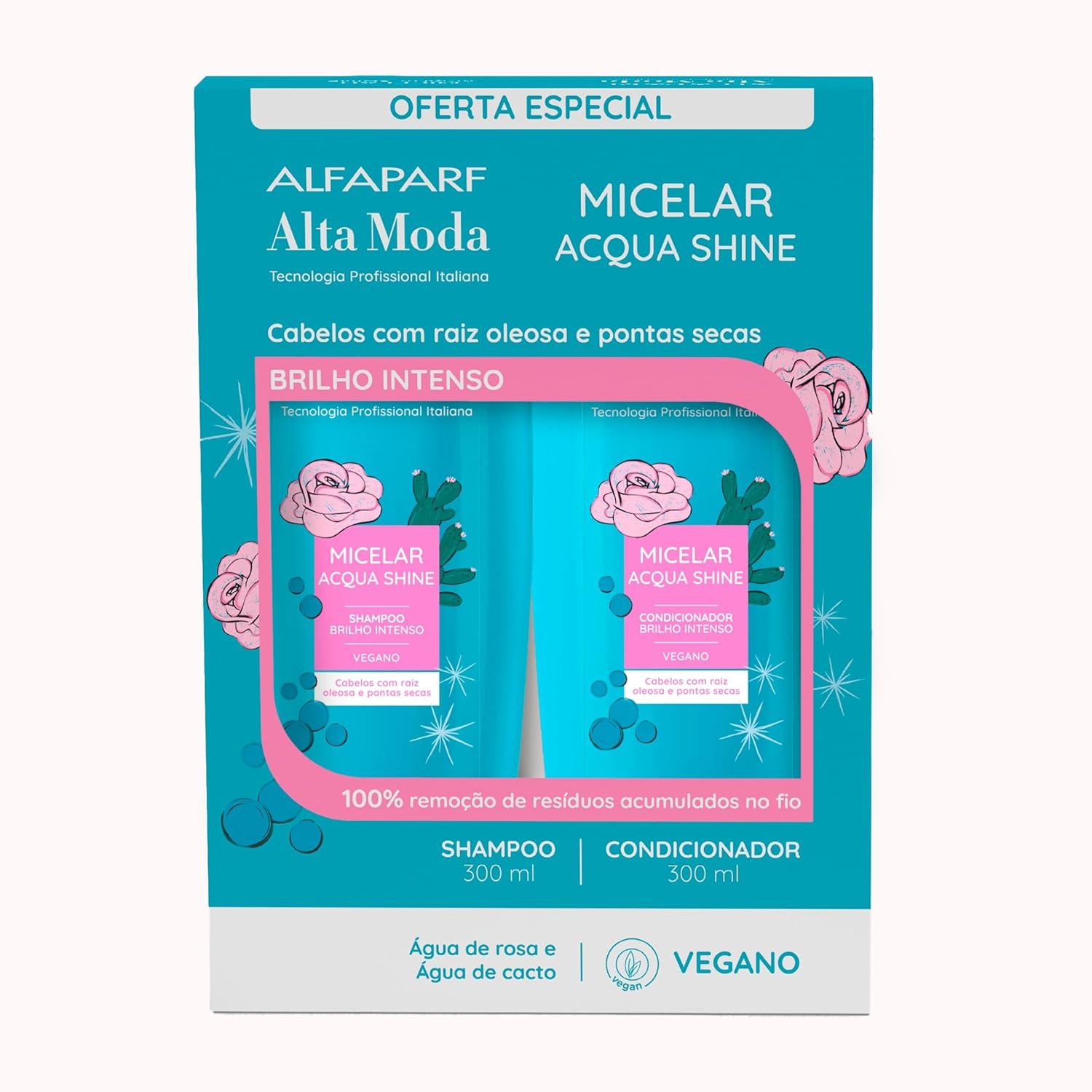 Kit Shampoo 300ml + Condicionador 300ml Micelar Acqua Shine Alfaparf Alta Moda