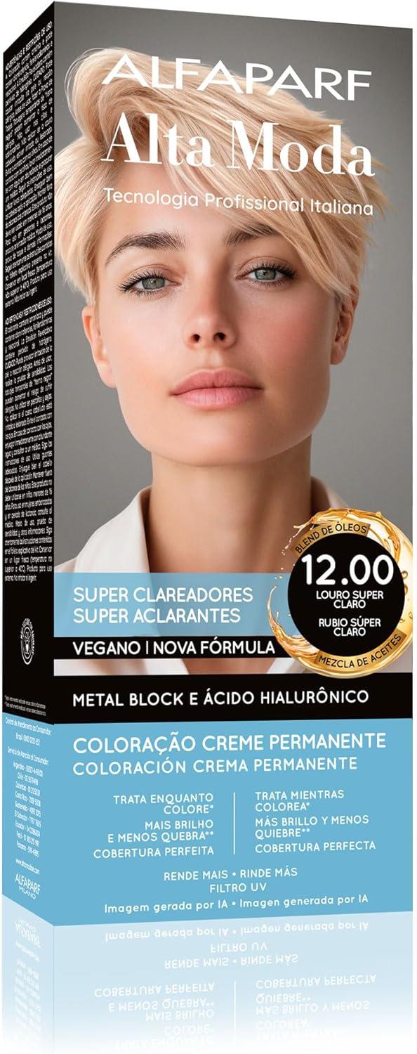Coloração Creme Permanente Louro Super Claro 12.00 Alfaparf Alta Moda 150g