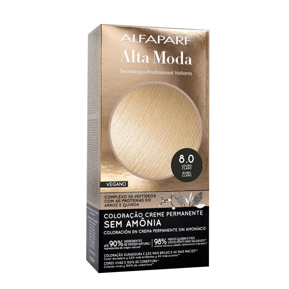 Coloração Creme Permanente Louro Claro 8.0 Alfaparf Alta Moda 150g