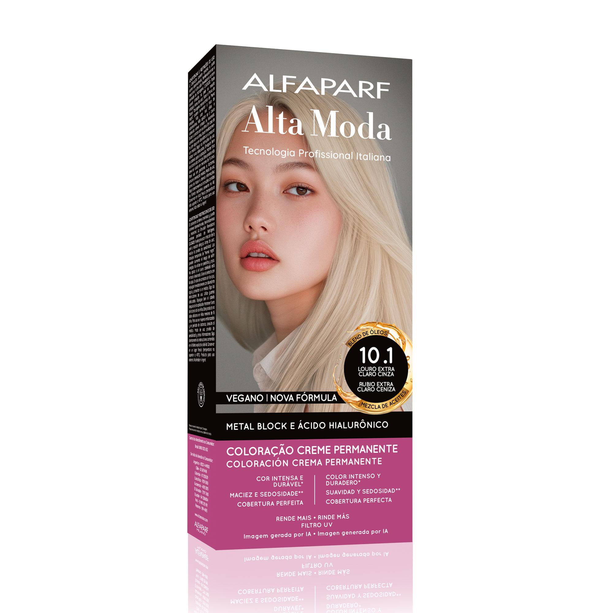 Coloração Creme Permanente Louro Extra Claro Cinza 10.1 Alfaparf Alta Moda 150g