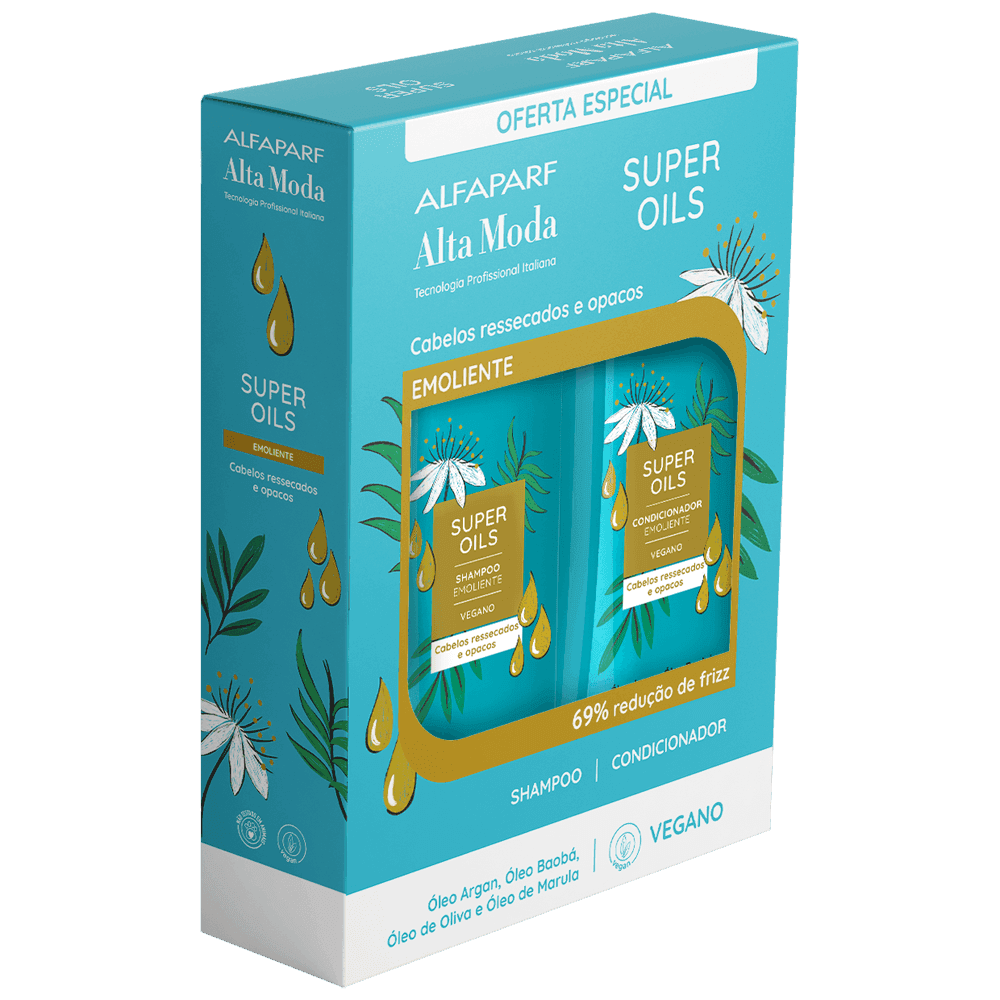 Kit Shampoo 300ml + Condicionador 300ml Super Oils Alfaparf Alta Moda