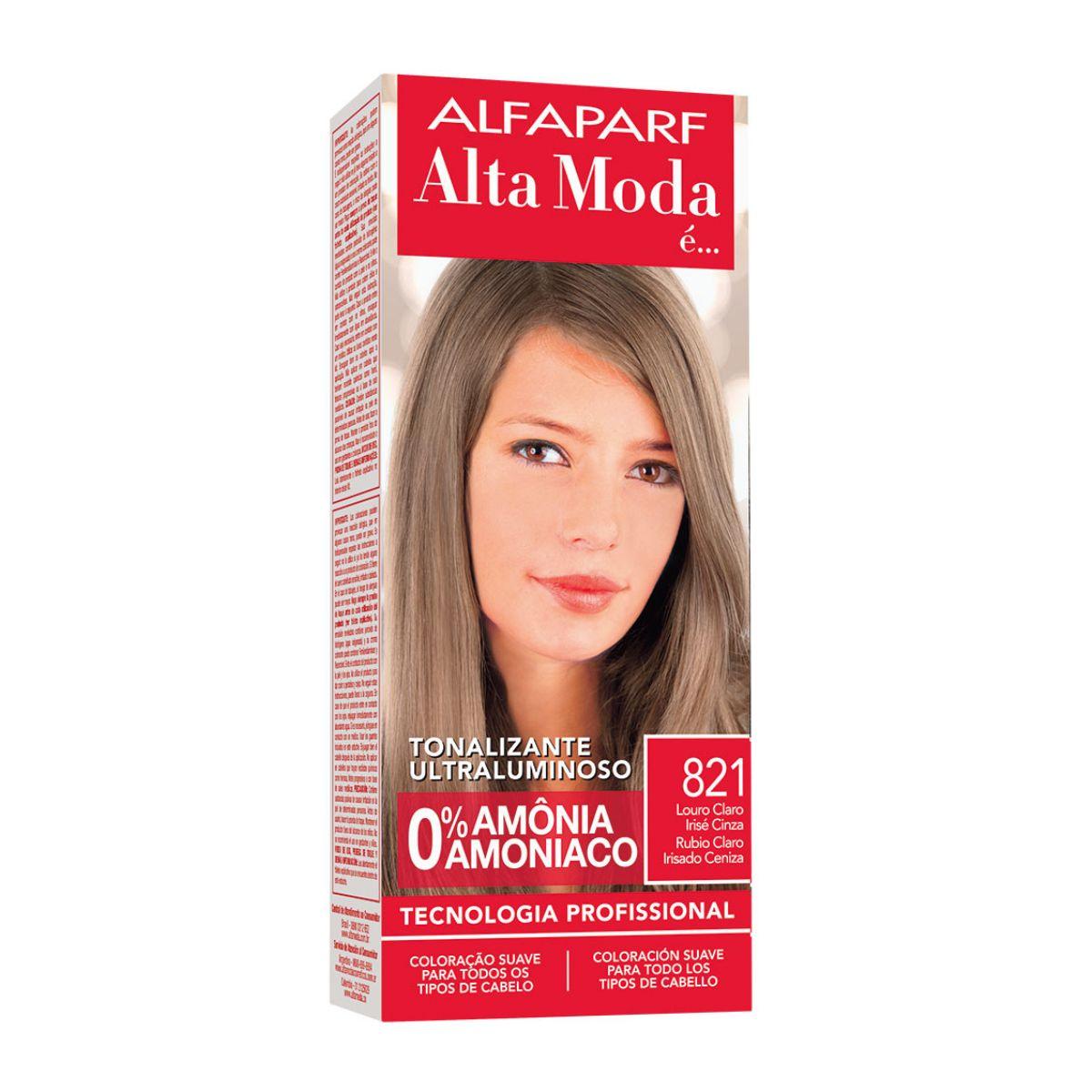Kit Tonalizante Ultraluminoso Ton Sobre Ton Louro Claro Irisé Cinza 8.21 Alfaparf Alta Moda 120g